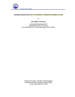 INDONESIAN MINING INDUSTRY IN THE PERIOD OF TRANSITION