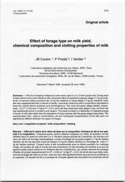 Effect of forage type on milk yield, chemical composition