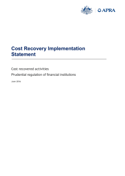 Cost Recovery Implementation Statement