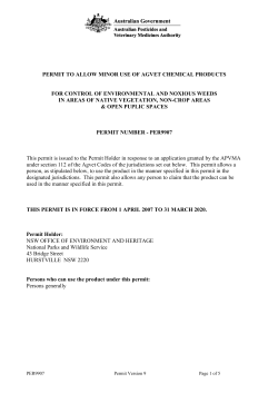 PER9907 - Australian Pesticides and Veterinary Medicines Authority