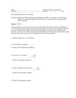Factorial Designs I