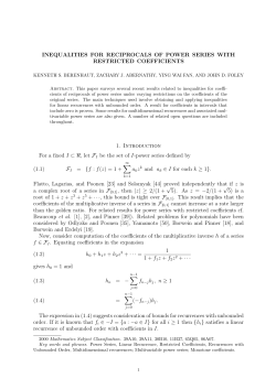 INEQUALITIES FOR RECIPROCALS OF POWER