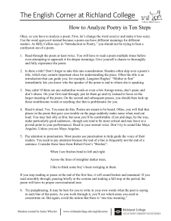 How to Analyze Poetry in Ten Steps