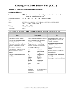 Kindergarten Earth Science Unit