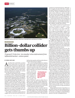 Billion-dollar collider gets thumbs up