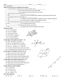 Unit 1 Test Review Choose the correct term to c
