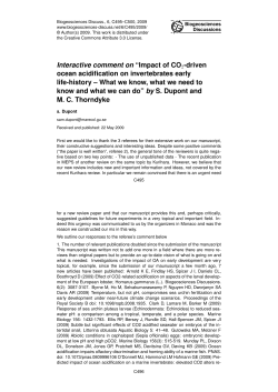 Interactive comment on &ldquo;Impact of CO 2