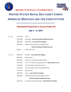 Sea Cadet American Heritage Schedule