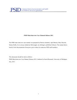 User Guide - Panel Study of Income Dynamics