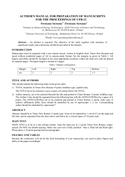 author`s manual for preparation of manuscripts for the proceedings