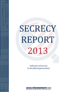Secrecy Report 2013 - OpenTheGovernment.org