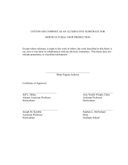 COTTON GIN COMPOST AS AN ALTERNATIVE SUBSTRATE FOR