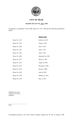 Traffic Bylaw - City of Trail