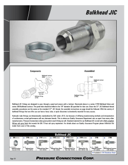 Bulkhead JIC - Pressure Connections Corp