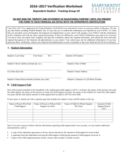 2016-2017- Dependent Worksheet - Marymount California University