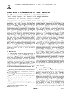 Soluble sulfate in the martian soil at the Phoenix landing site