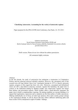 Classifying Autocracies. Accounting for the variety of autocratic