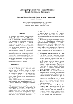 Ontology Population from Textual Mentions: Task