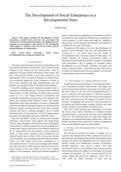 The Development of Social Enterprises in a Developmental State