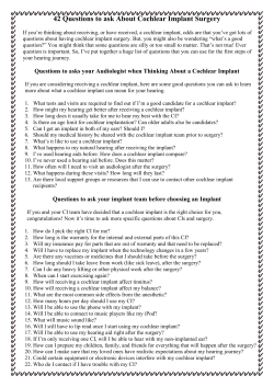 42 Questions to ask About Cochlear Implant Surgery