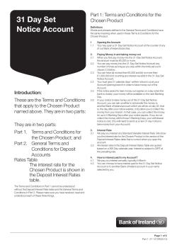 31 Day Set Notice Account