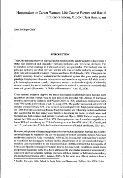 Homemaker or Career Woman: Life Course Factors and Racial