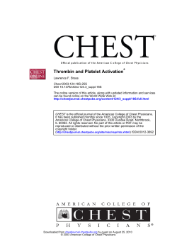 * Thrombin and Platelet Activation