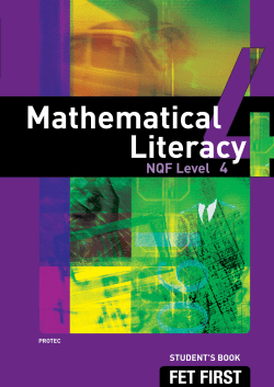 Mathematical Literacy FET FIRST NQF Level 4 Student`s Book
