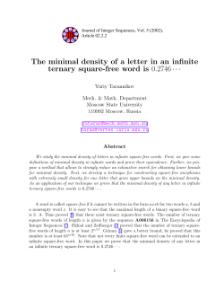 The minimal density of a letter in an infinite ternary square