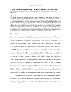 Authoritarianism and Resistance to Diversity in The American South