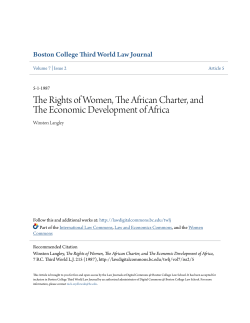 The Rights of Women, The African Charter, and The Economic