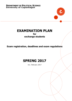 EXAMINATION PLAN SPRING 2017