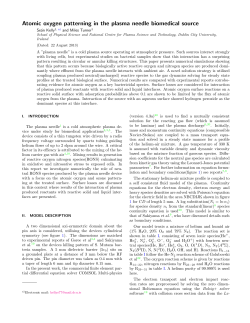 Atomic oxygen patterning in the plasma needle - DORAS