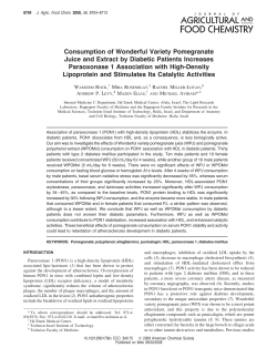 Consumption of Wonderful Variety Pomegranate Juice and Extract