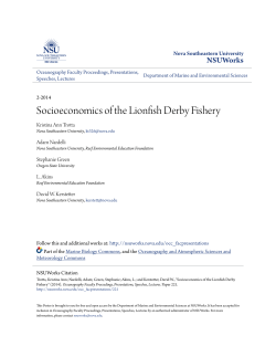 Socioeconomics of the Lionfish Derby Fishery - NSUWorks