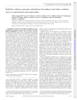 Probiotics enhance pancreatic glutathione biosynthesis