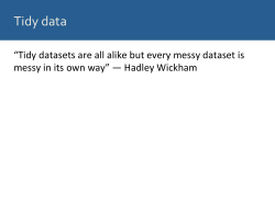 Tidy data - The Wilke Lab
