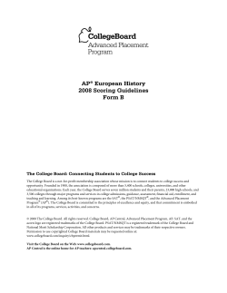 AP&reg; European History 2008 Scoring Guidelines Form B
