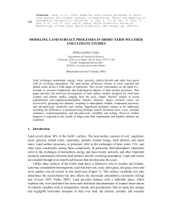 modeling land surface processes in short