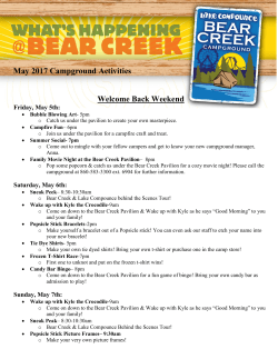 May 2017 Campground Activities Welcome Back