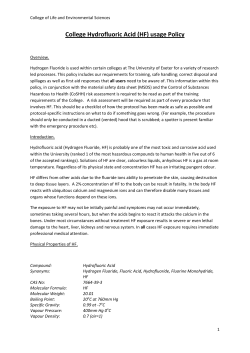 College Hydrofluoric Acid (HF) usage Policy