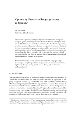 Optimality Theory and language change in Spanish