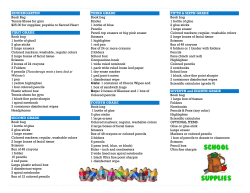 2017-2018 School Supply List - Sacred Heart Catholic School
