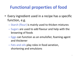 Functional properties of food
