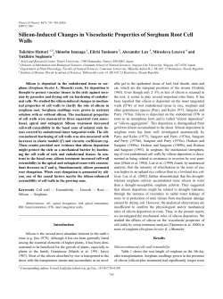 Silicon-Induced Changes in Viscoelastic Properties of Sorghum