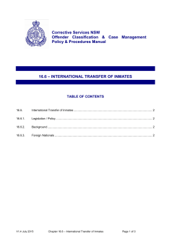 International Transfer of Inmates