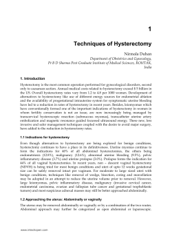 Techniques of Hysterectomy