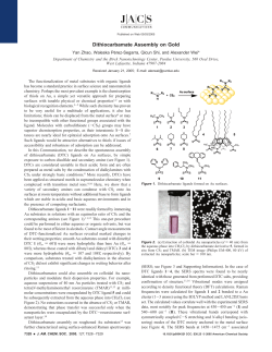 Dithiocarbamate Assembly on Gold - Purdue University Chemistry