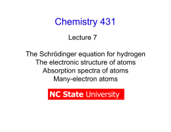 The Hydrogen Atom - NC State University