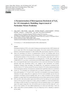 A Parameterization of Heterogeneous Hydrolysis of N2O5 for 3
